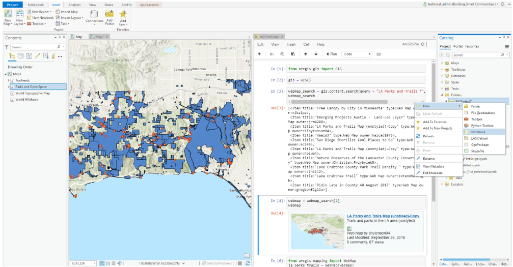 Jupyter Notebooks inside ArcGIS Pro.