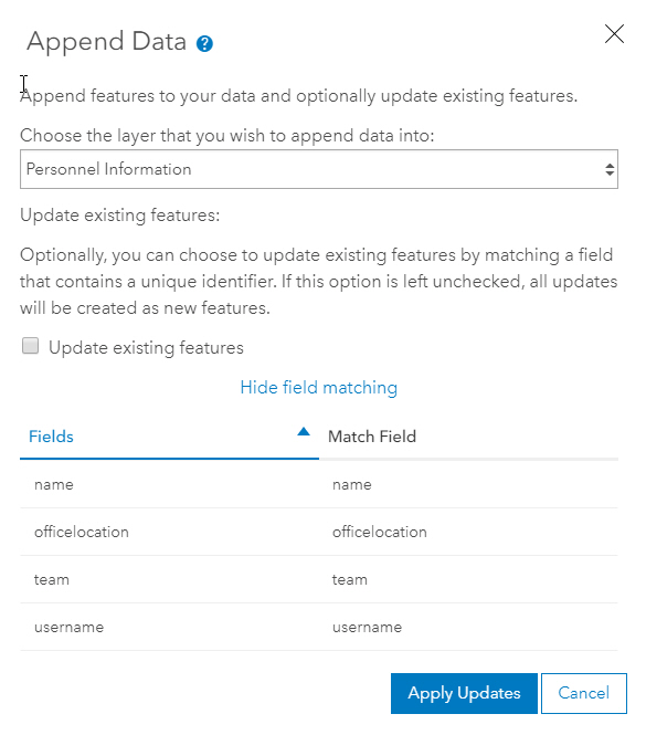 Appending the PersonnelSource CSV table