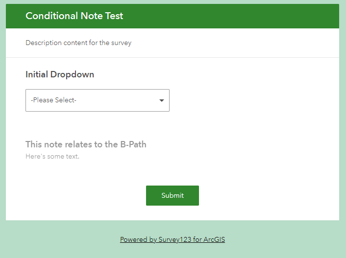 Note is shown, but is greyed out until Option B is selected