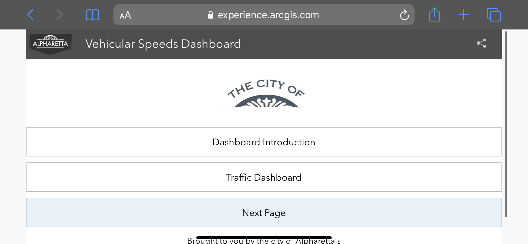 Traffic Application in Landscape Mode