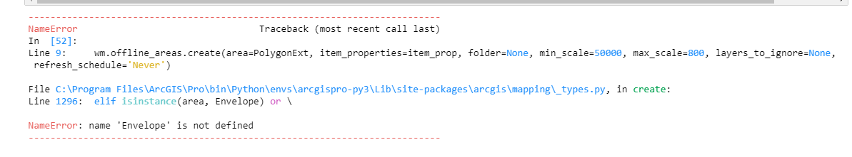 Name Envelope Is Not Defined Create Offline Area Geonet The Esri Community