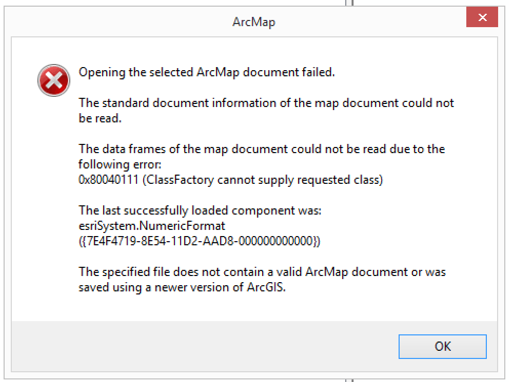 arcgis file handler error