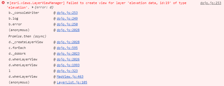MapView error on ElevationLayer