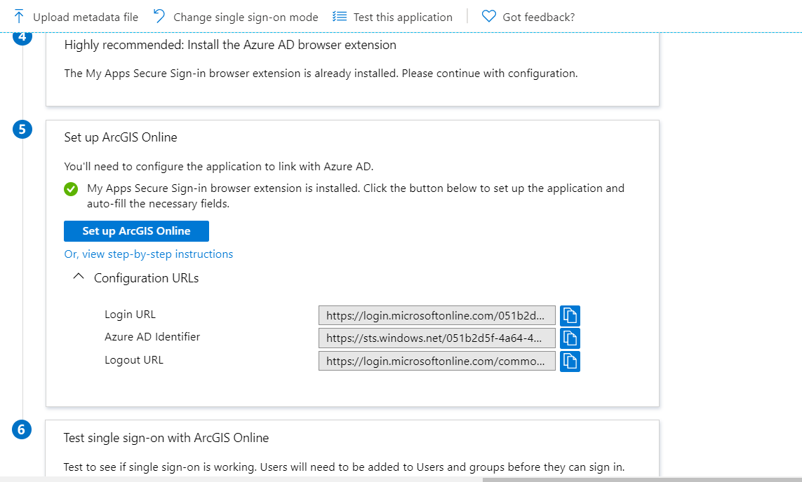 Extension Installed and Click on "Set up ArcGIS Online"