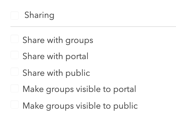 Sharing settings