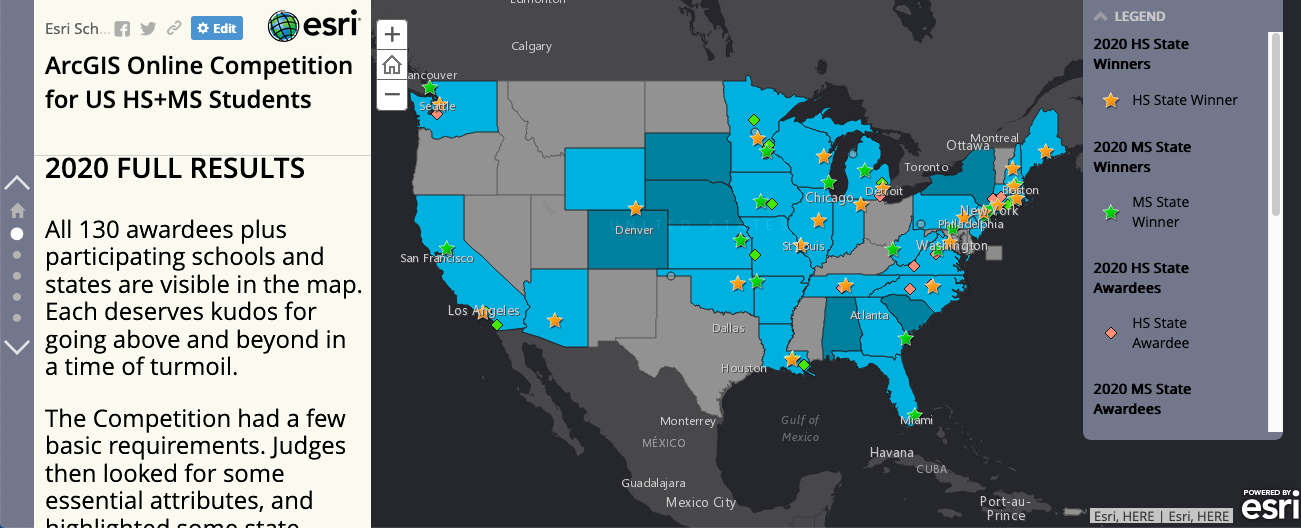 Competition results storymap