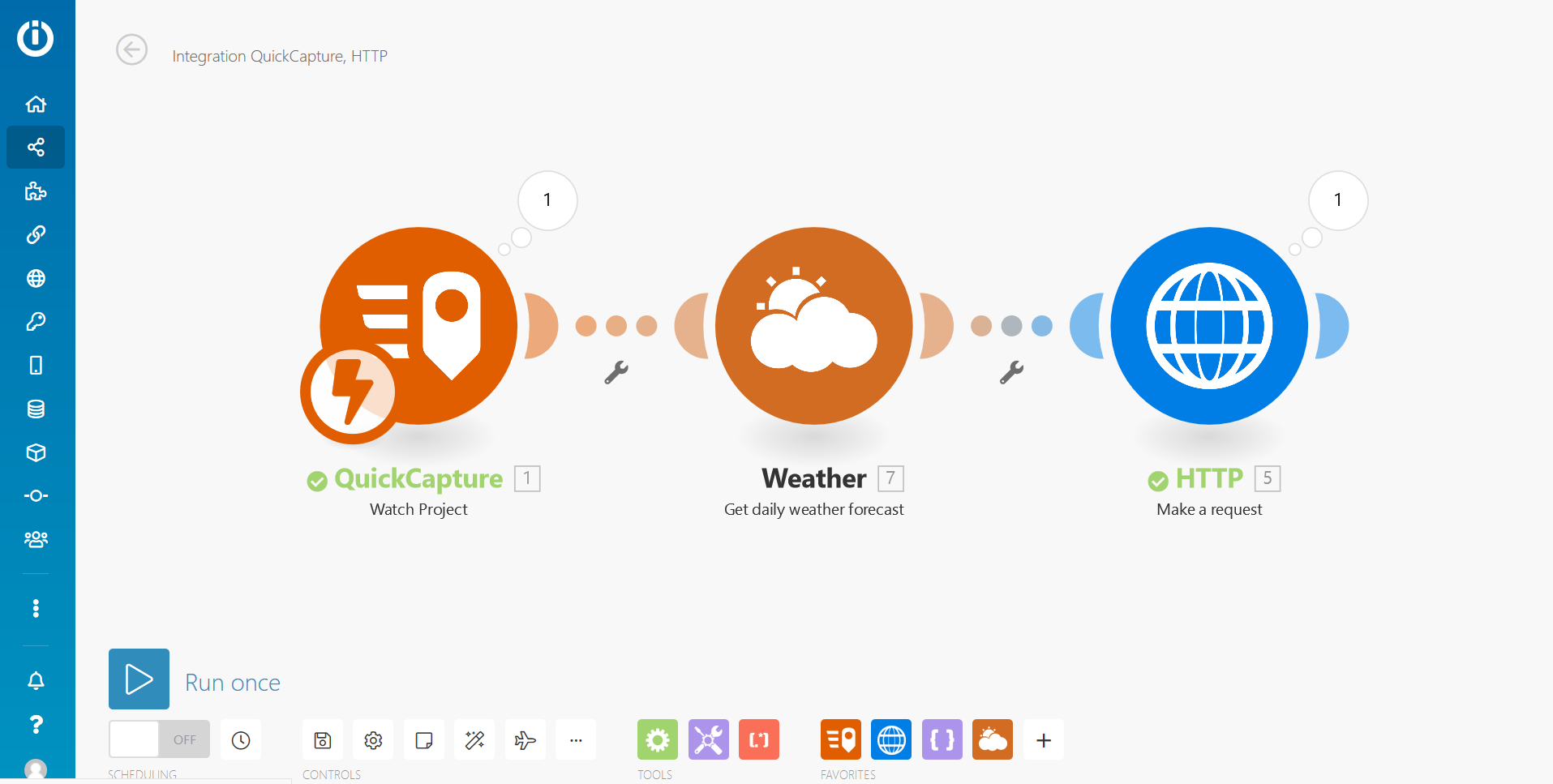 Integromat QuickCapture Weather