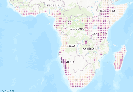 Map of species rarity in Southern Africa