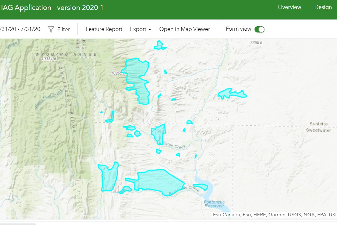 Map in Data of survey123.arcgis.com