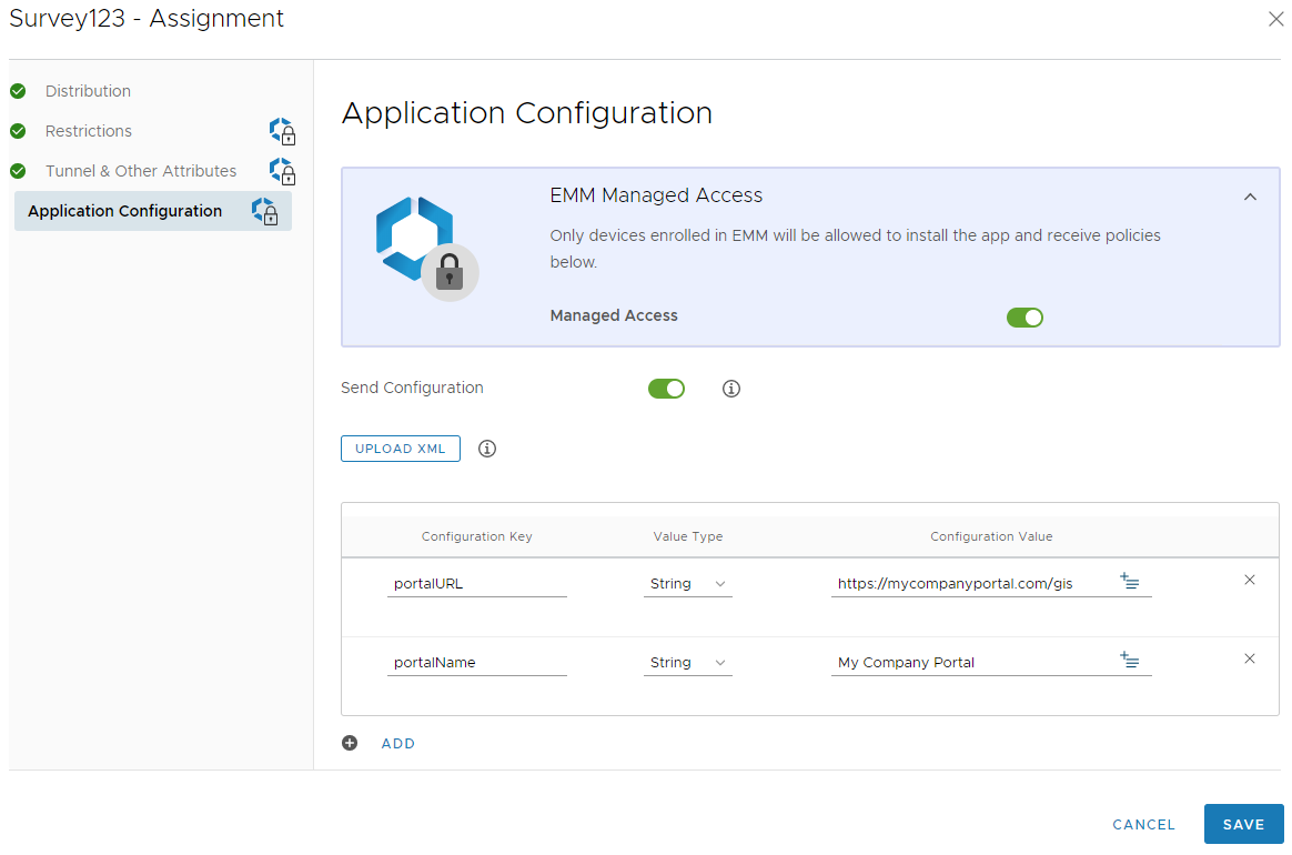 VMware AirWatch MDM AppConfig