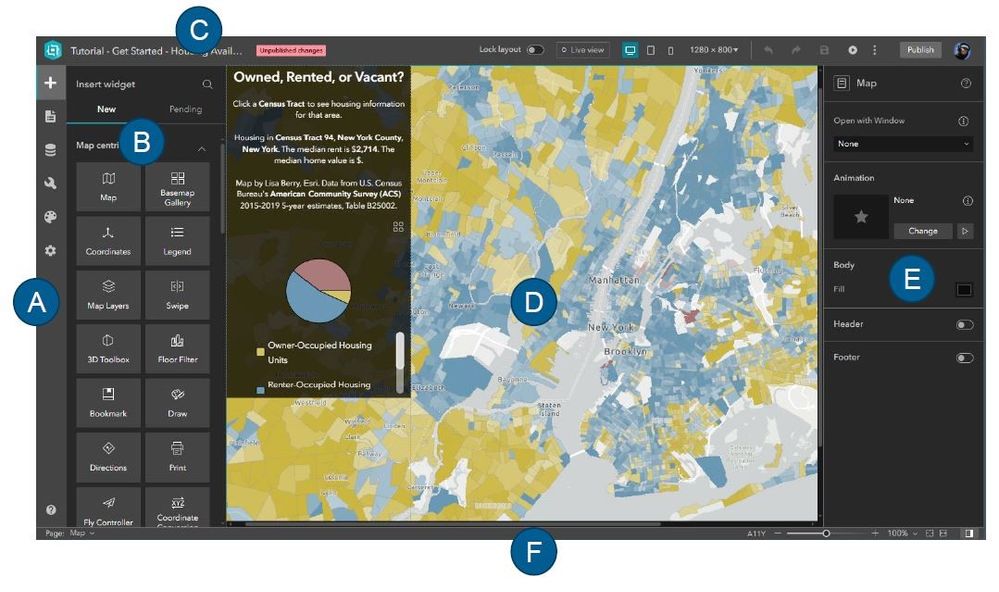 ArcGIS Experience Builder User Interface (UI)