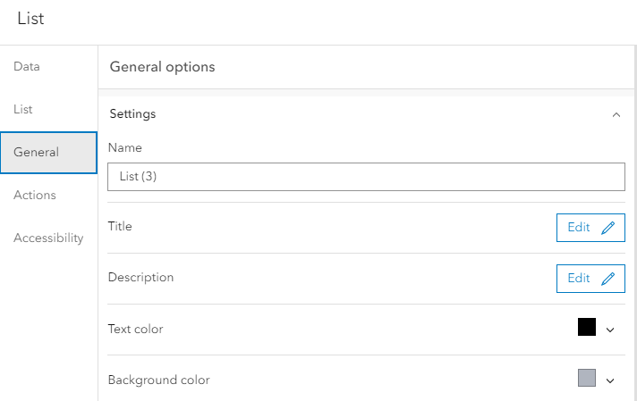 List Color Settings