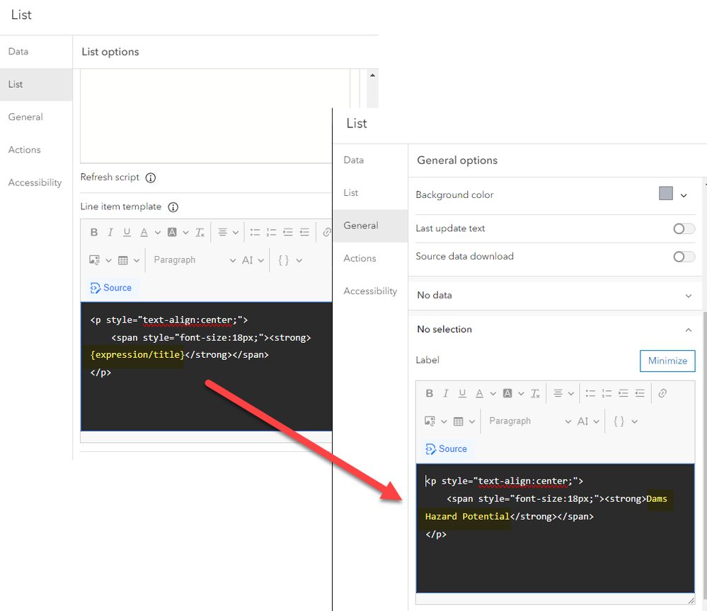 List Line Item Template & No Selection Label