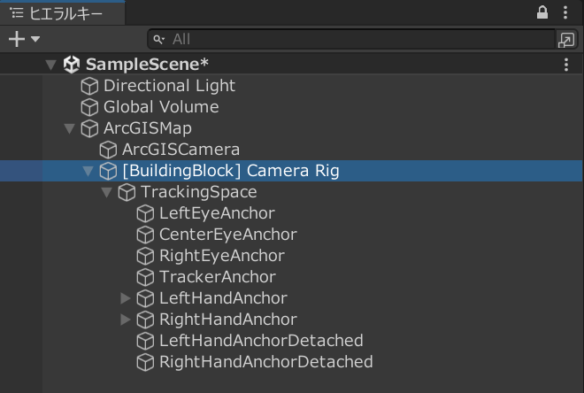 Camera Rig 追加 (ArcGISMap の子オブジェクト)