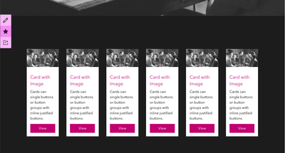 Site displaying 6 skinny static cards