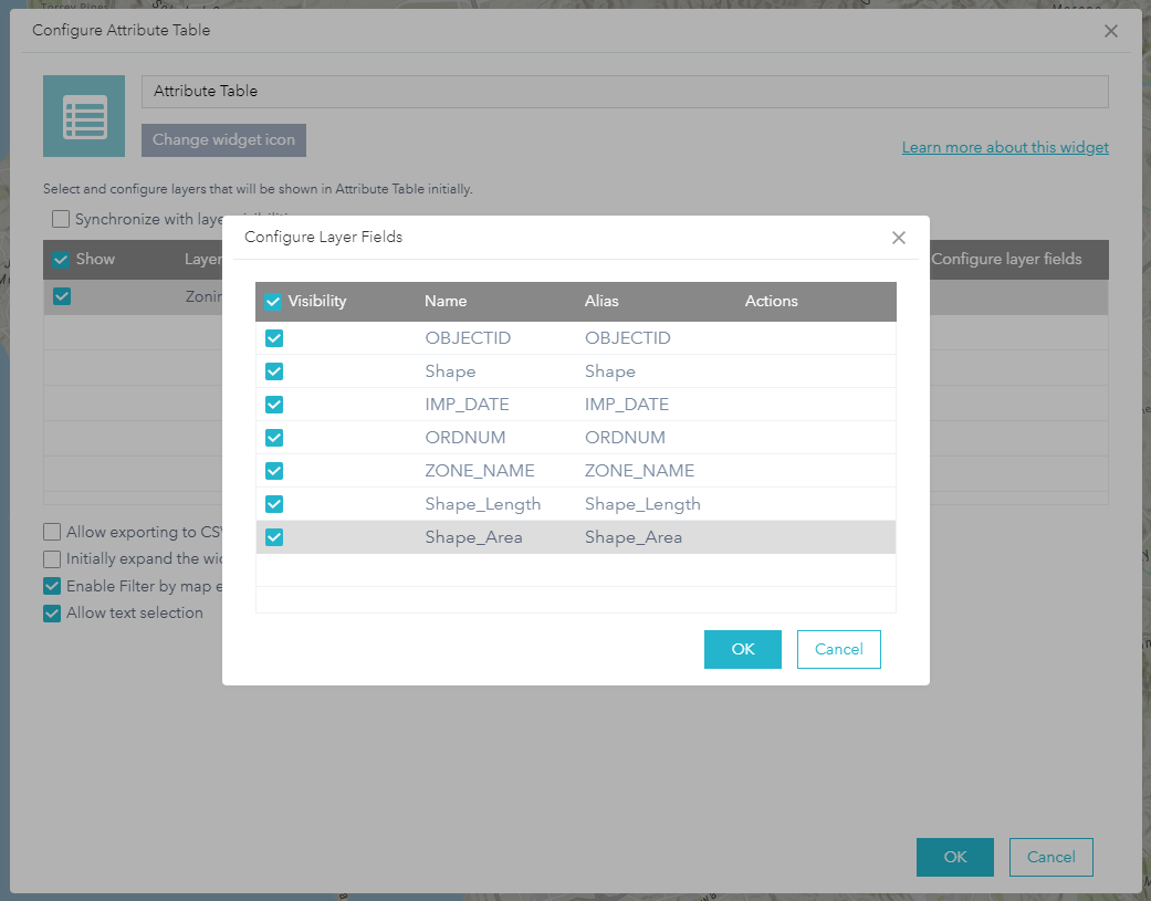Show/Hide columns for Attribute Table within the S... - Esri Community
