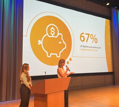 Interns presenting their application at Esri HQ in Redlands, CA.