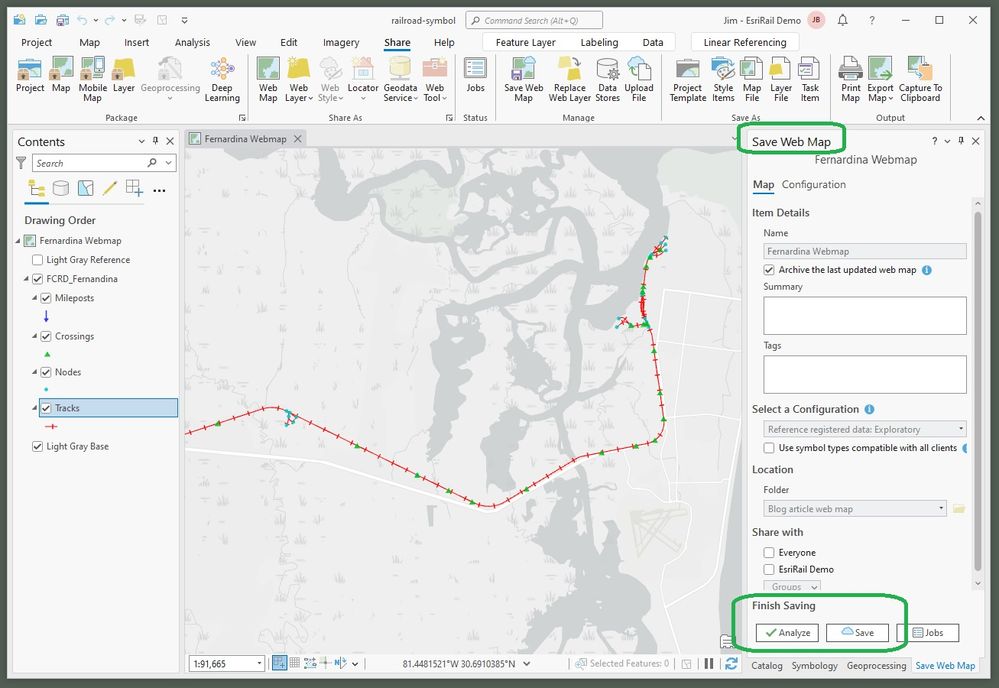 analyze and save web map