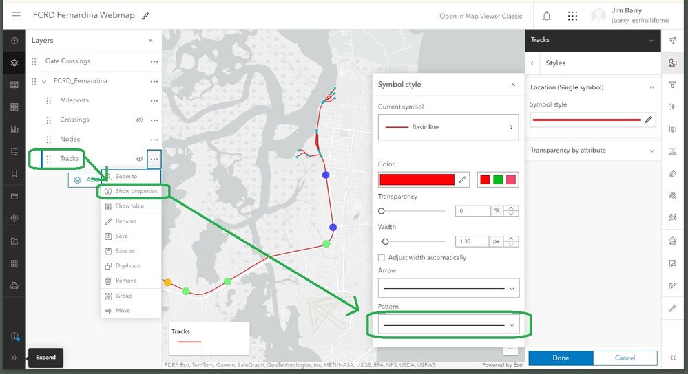 arcgis online line symbol options