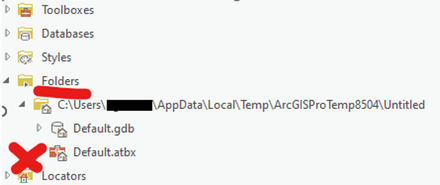 Broken path in ArcGIS Pro folders project
