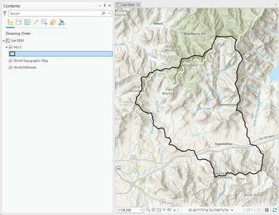 Figure 4  Study area defined by a watershed