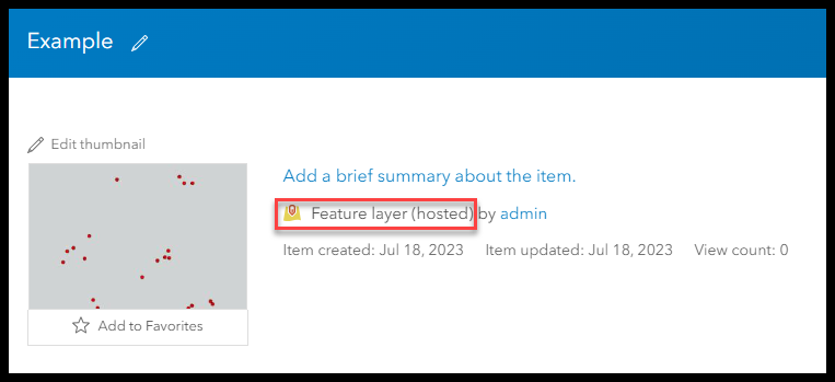 Hosted feature layer with URL