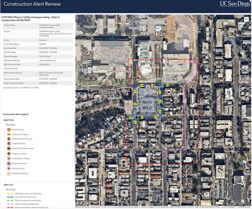 Example of construction alert review tool