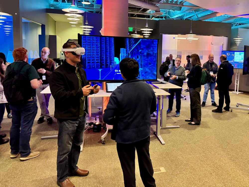 An evening social included a visit to Esri’s Geo Experience Center, where attendees interacted with hands-on demonstrations