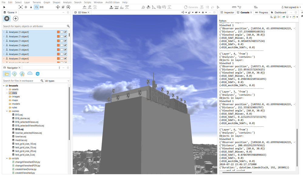 Fig 8 CityEngine layout with Python Console.png