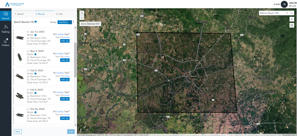 Explore images of your area of interest seamlessly with Content Store for ArcGIS. Refine searches by criteria such as resolution or cloud coverage, and conveniently access all images, such as these from Planet Labs, in one user-friendly app.
