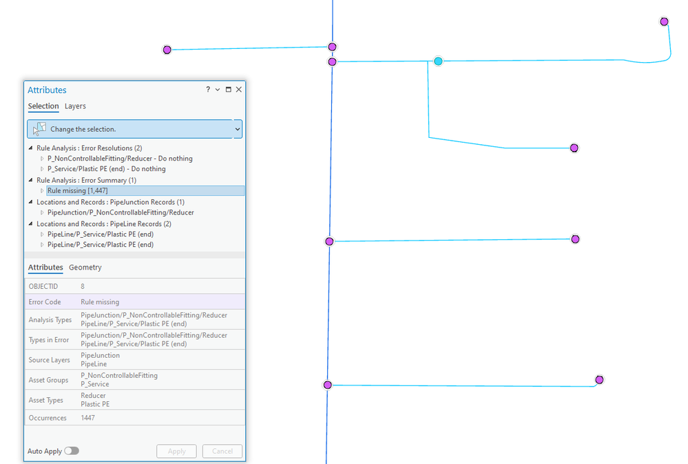 The Error Summary layer shows you all the locations in your network where you have errors.