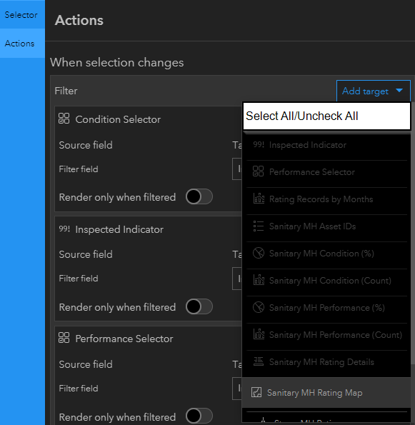 Dashboard Select All/Uncheck All/Filter Action Esri Community