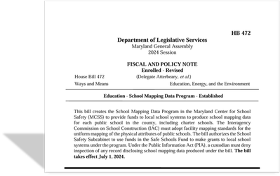 Maryland School Mapping Bill
