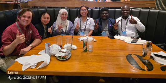 The Student assistants team during the networking social event at the Rustic