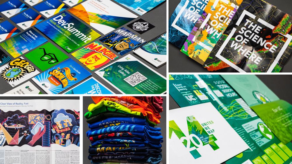 A collection of print work I created over the years with Esri