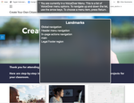 VoiceOver landmark roles shortcut menu