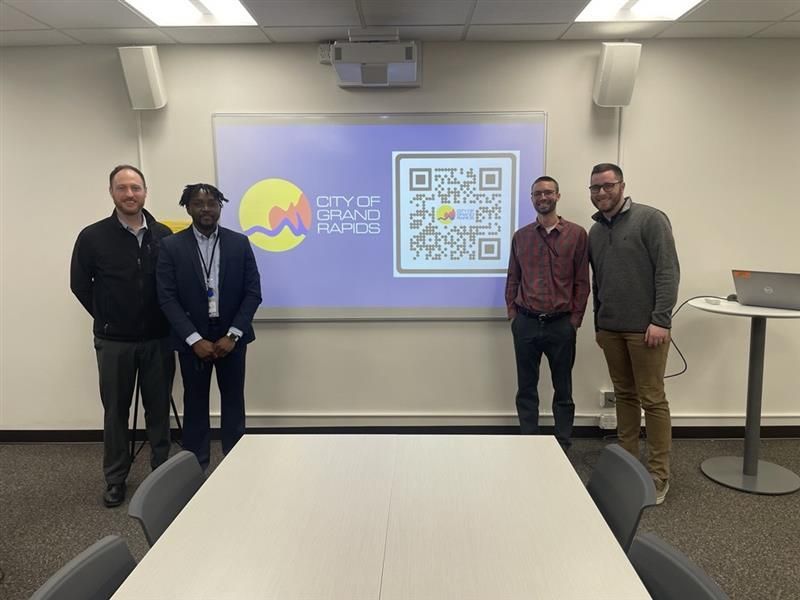 Adedayo with the team at the City of Grand Rapids after presenting the project to the internal stakeholders