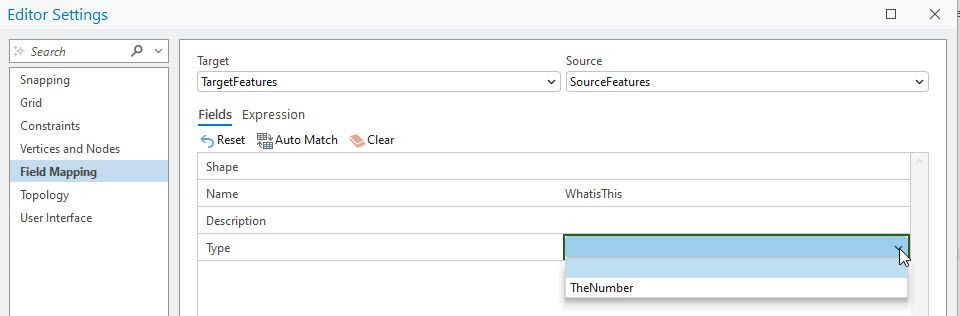 Matching fields when the field names do not auto-match.