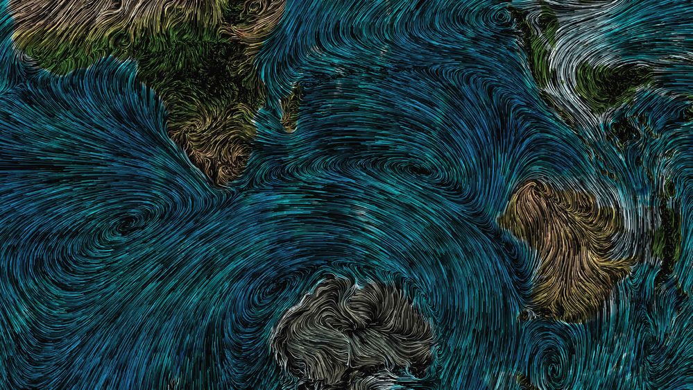 Animated wind patterns of the Southern Ocean, created in ArcGIS Online