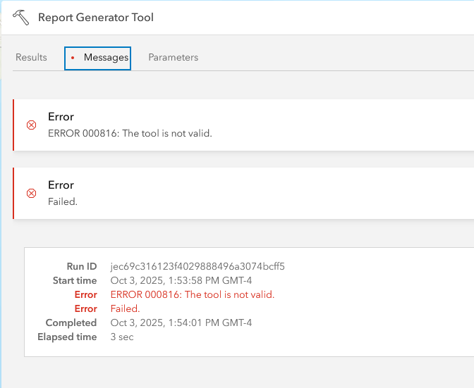 Solved: Issues when consuming a published Geoprocessing To... - Esri ...