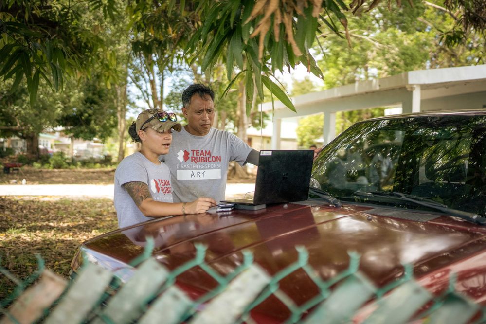 Assessing damage reports in Puerto Rico after Hurricane Fiona.