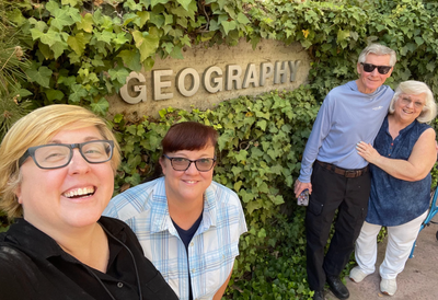 That's me, my sister, and my parents visiting campus for lunch