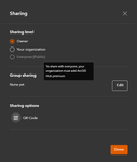 Sharing options in the QuickCapture designer without Hub Premium licensing.