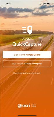 Sign-in screen in the QuickCapture mobile app.