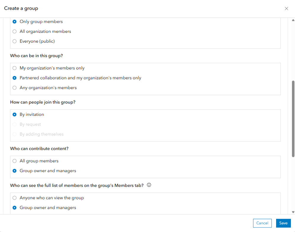 Settings for the group where public participants will be invited once their community account is set up.