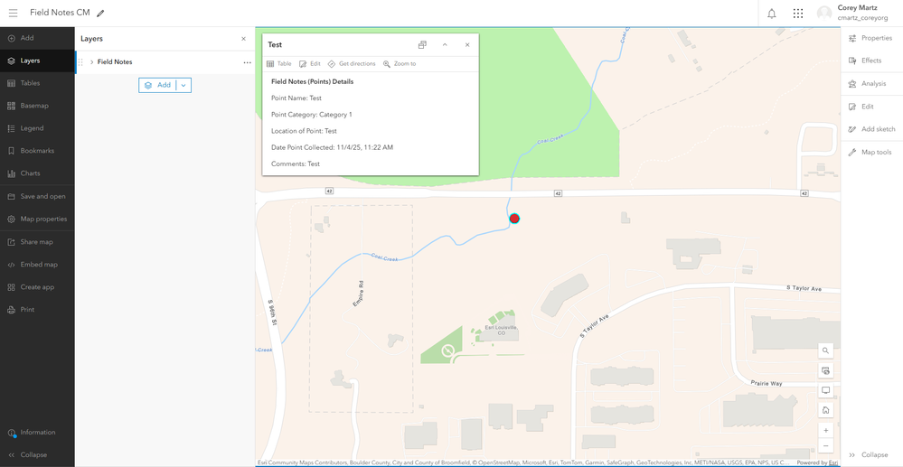 Data collected by a public participant, reviewed in Map Viewer.