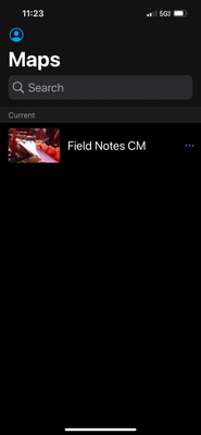 Maps page in the Field Maps mobile app.
