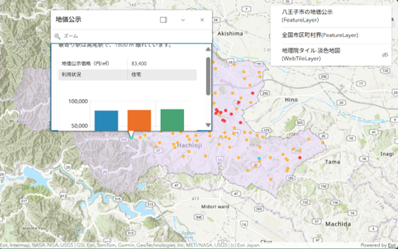 グラフのポップアップ表示