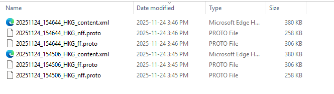 getproto output files
