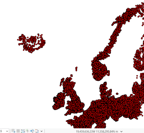 Zoomed out version( more points but still many missing)